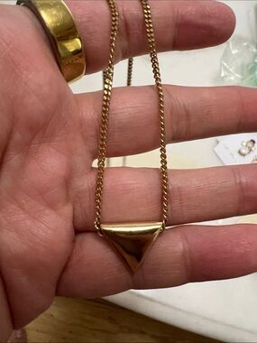 J. Crew Gold-tone Pyramid Pendant Necklace
